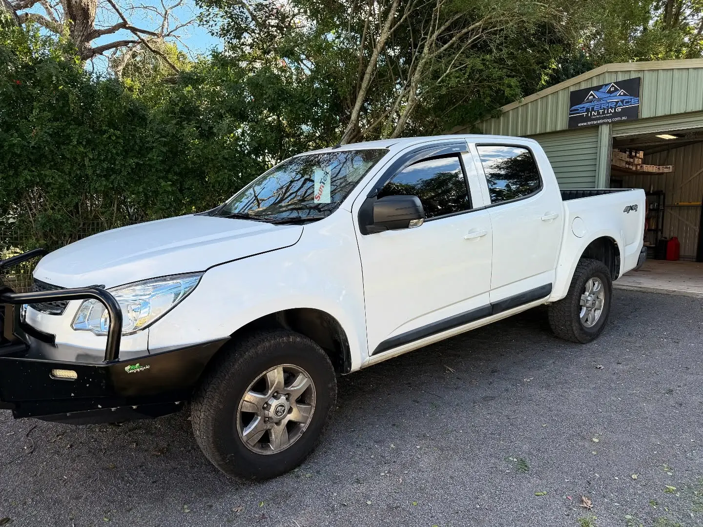 Dual cab ute window tinting completed in Tanilba Bay NSW